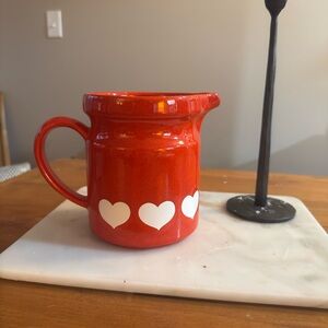 vintage Waechtersbach red and white heart ceramic jug 1970’s